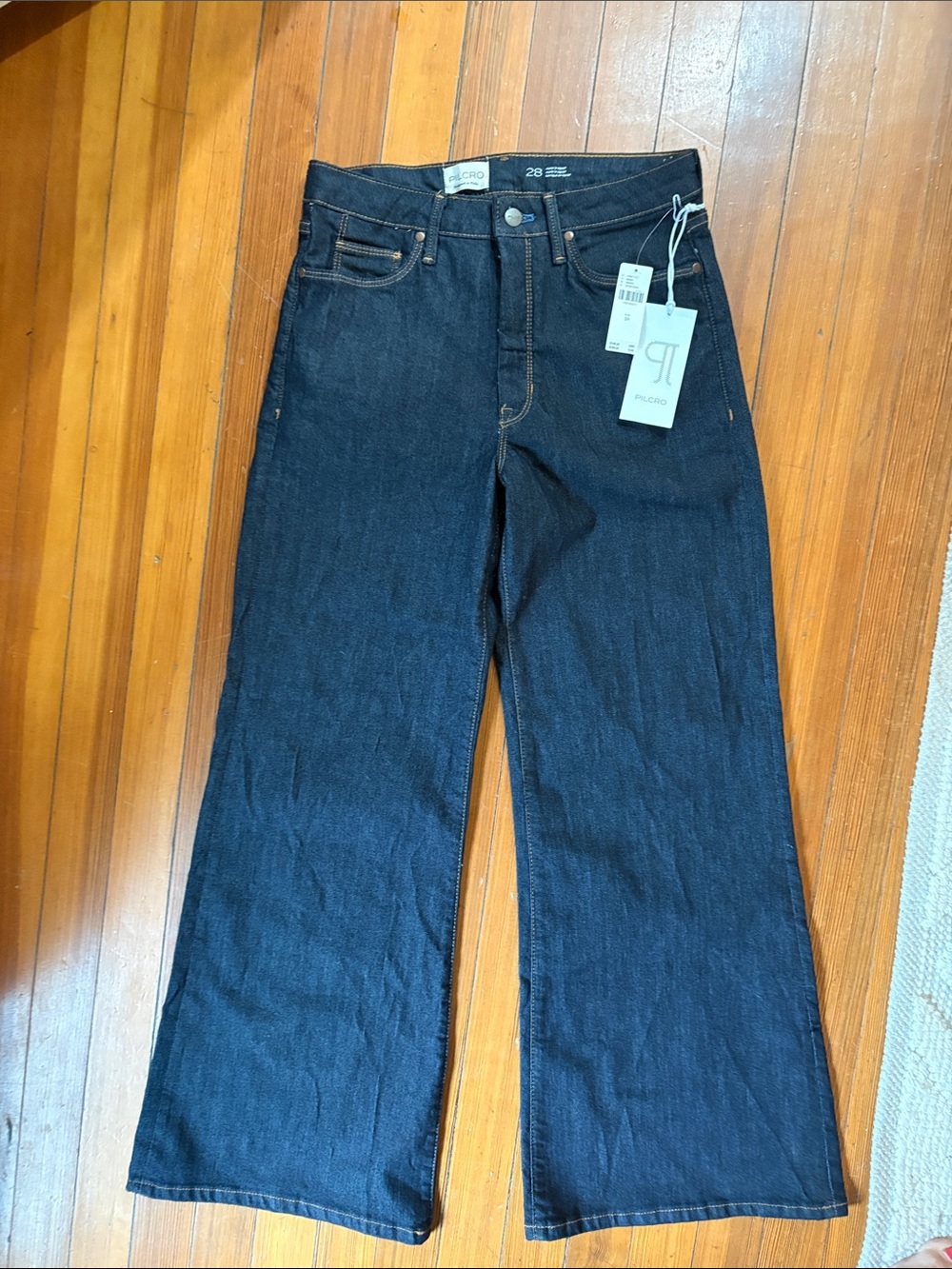 Pilcro extra wide leg Jeans in Dark Indigo